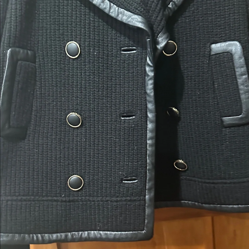 Tory Burch Black Knit Blazer jacket Sz M - Picture 3 of 8